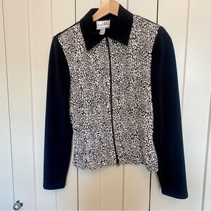 Joseph Ribkoff Black and White Blazer with Textured Pattern